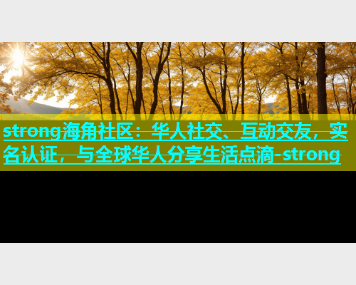 strong海角社区：华人社交、互动交友，实名认证，与全球华人分享生活点滴-strong  第1张